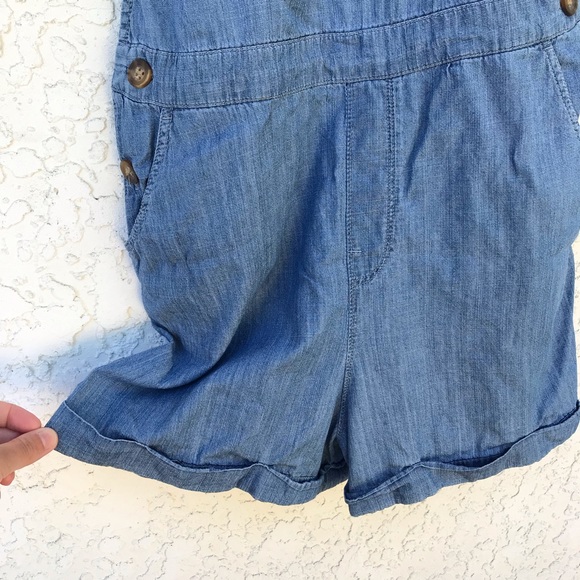 Hollister Chambray Short Overall | Lightweight Overall Shorts - Picture 5 of 12